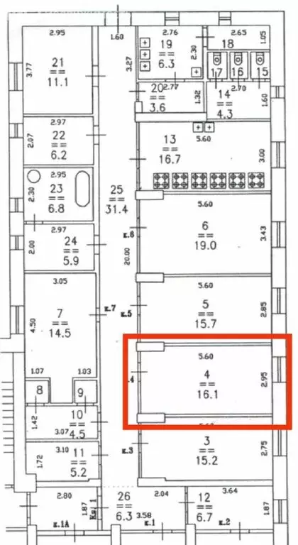 1к в -комнатной квартире (16.1 м) - Фото 1