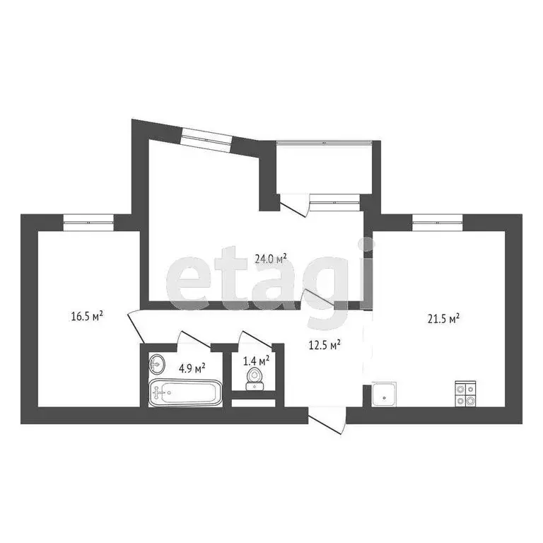 2-комнатная квартира: Тюмень, Харьковская улица, 64 (79.3 м) - Фото 0
