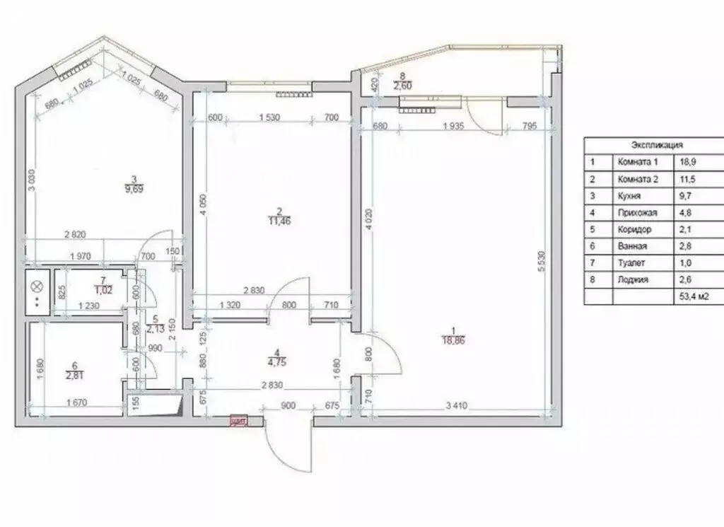 2-комнатная квартира: Москва, Юрловский проезд, 14к4 (52 м) - Фото 1