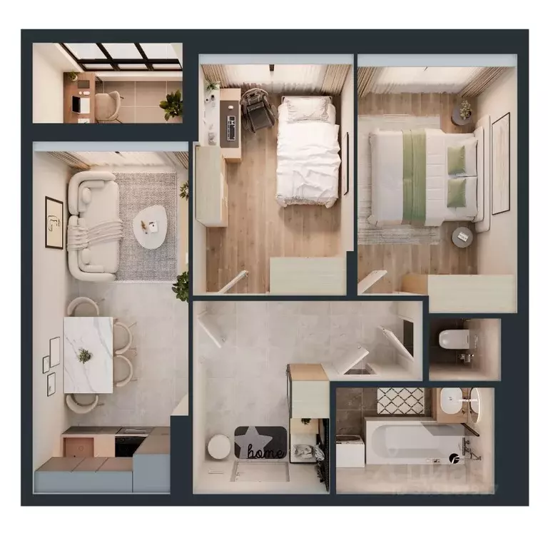 2-к кв. Брянская область, Брянск ул. Дуки, 46 (50.83 м) - Фото 2