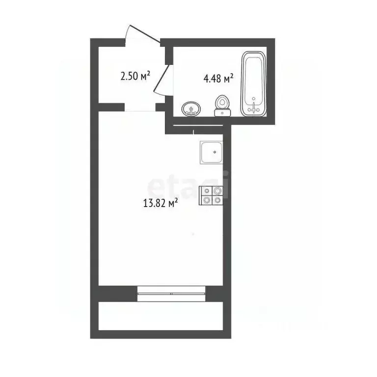 Студия Тюменская область, Тюмень ул. 9 Января, 160к2 (21.5 м) - Фото 0