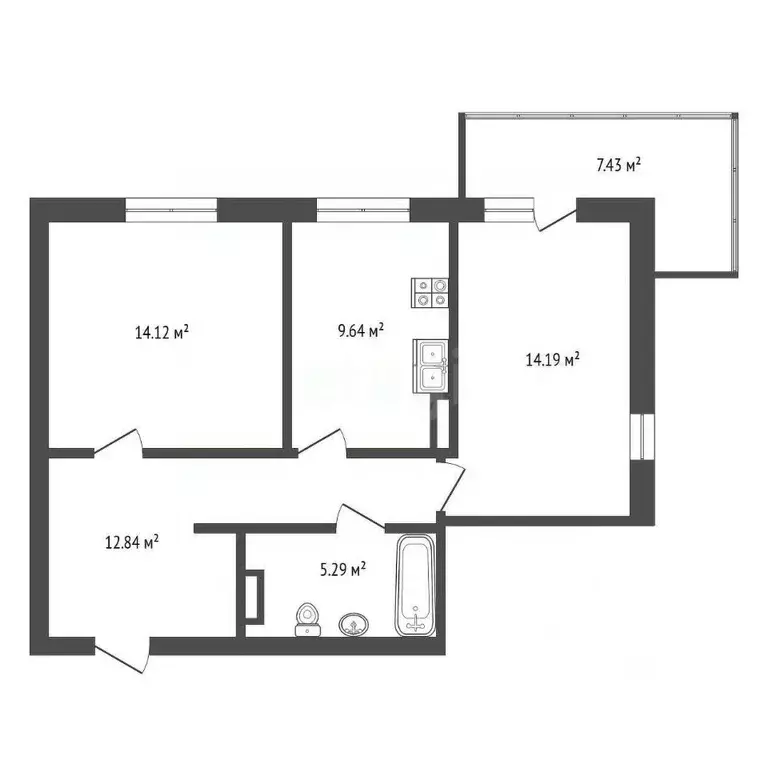 2-к кв. Крым, Ялта проезд Бакунинский, 13 (63.51 м) - Фото 1