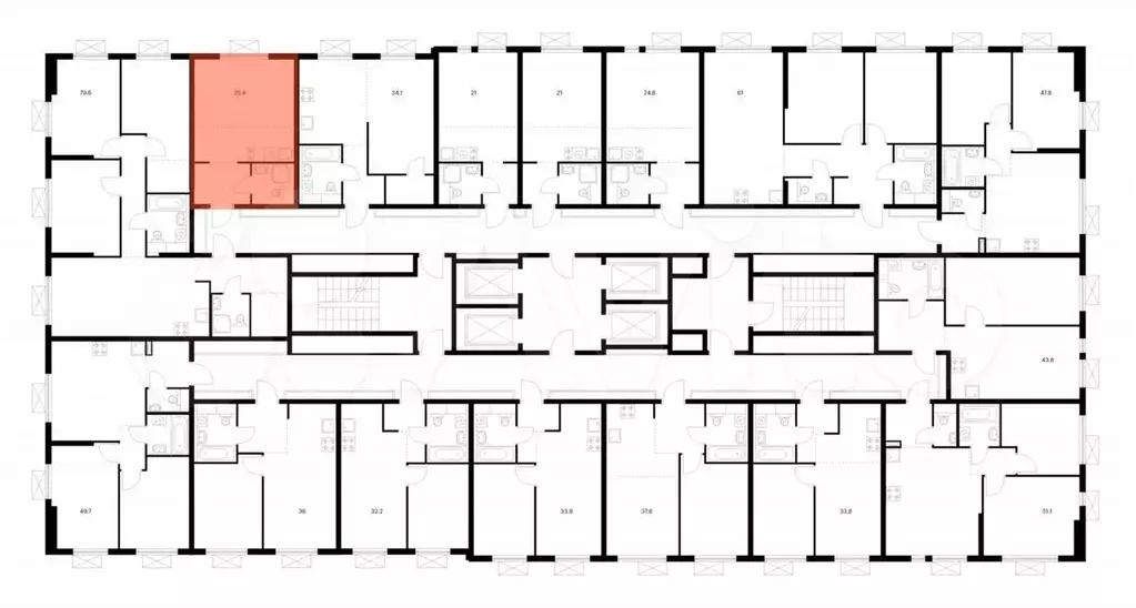 Квартира-студия, 25,4 м, 15/24 эт. - Фото 1