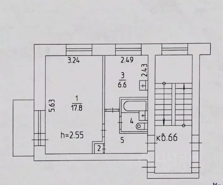 1-к кв. Пермский край, Пермь ул. Крупской, 87А (32.0 м) - Фото 2