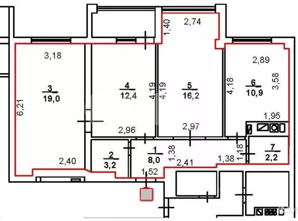 3-к кв. Крым, Симферополь ул. Залесская, 23 (74.0 м) - Фото 2