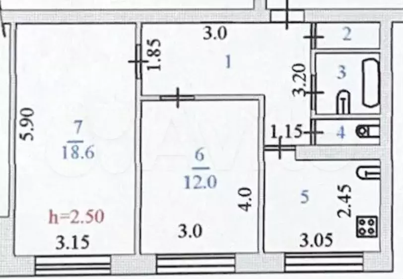 2-к. квартира, 51 м, 9/9 эт. - Фото 0