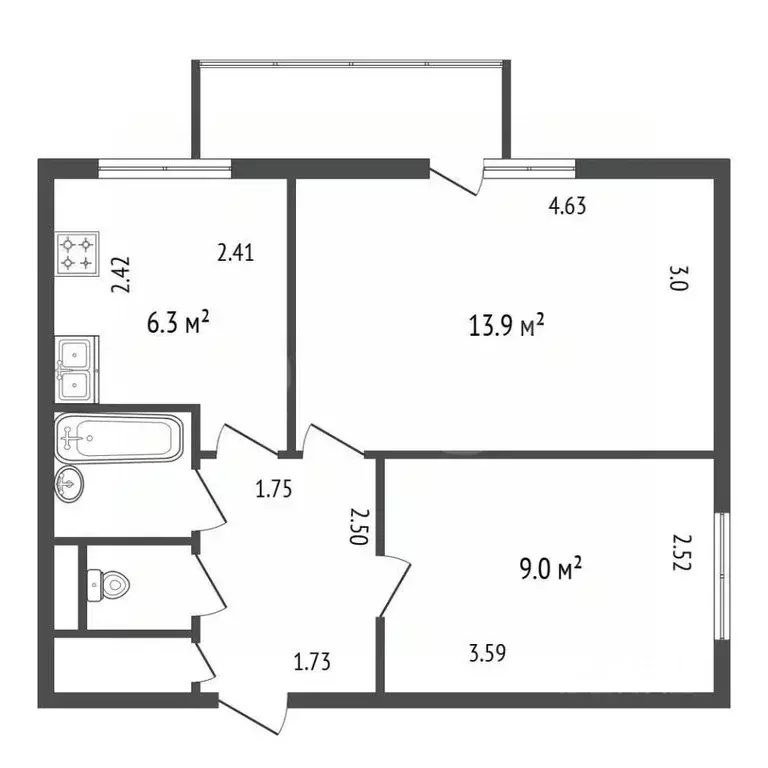 2-к кв. Санкт-Петербург Пулковская ул., 9К2 (37.8 м) - Фото 2