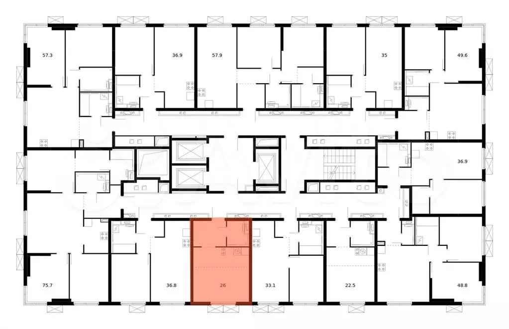 Квартира-студия, 26 м, 14/24 эт. - Фото 1