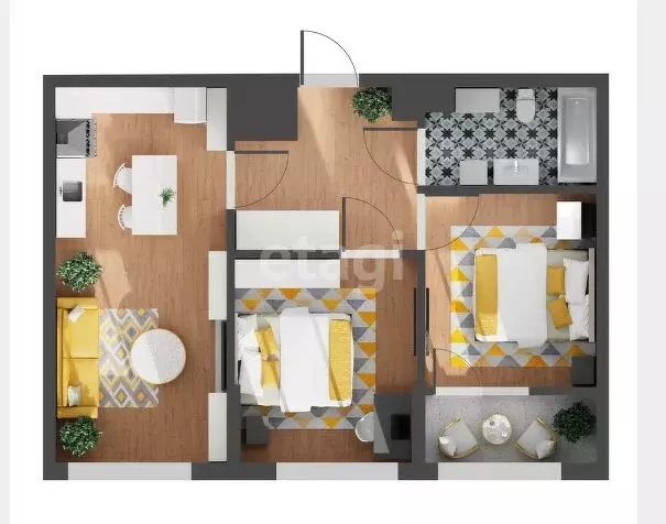 2-комнатная квартира: Алушта, Ялтинская улица, 6 (57.17 м) - Фото 1