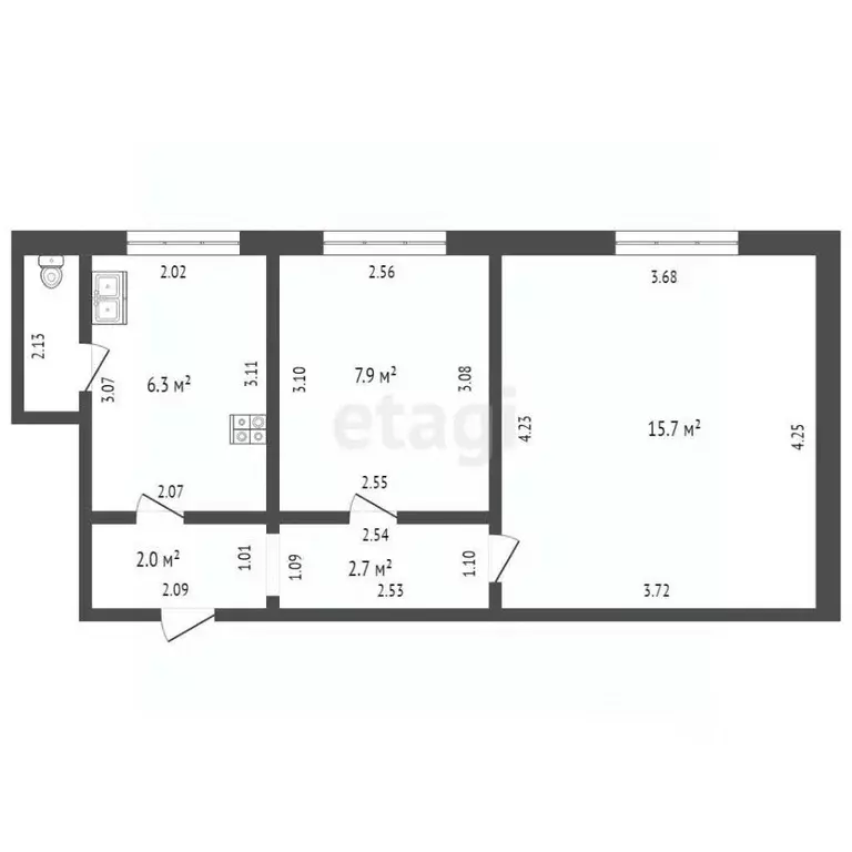 Комната Тамбовская область, Тамбов Бастионная ул., 2 (36.5 м) - Фото 1