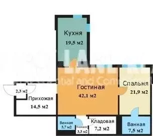 2-к. квартира, 121 м, 1/18 эт. - Фото 0