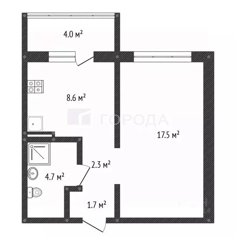 1-к кв. Алтайский край, Барнаул Трудовой пер., 28А (37.0 м) - Фото 2