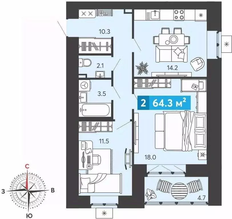 2-к кв. Пензенская область, Пензенский район, Засечный сельсовет, с. ... - Фото 1