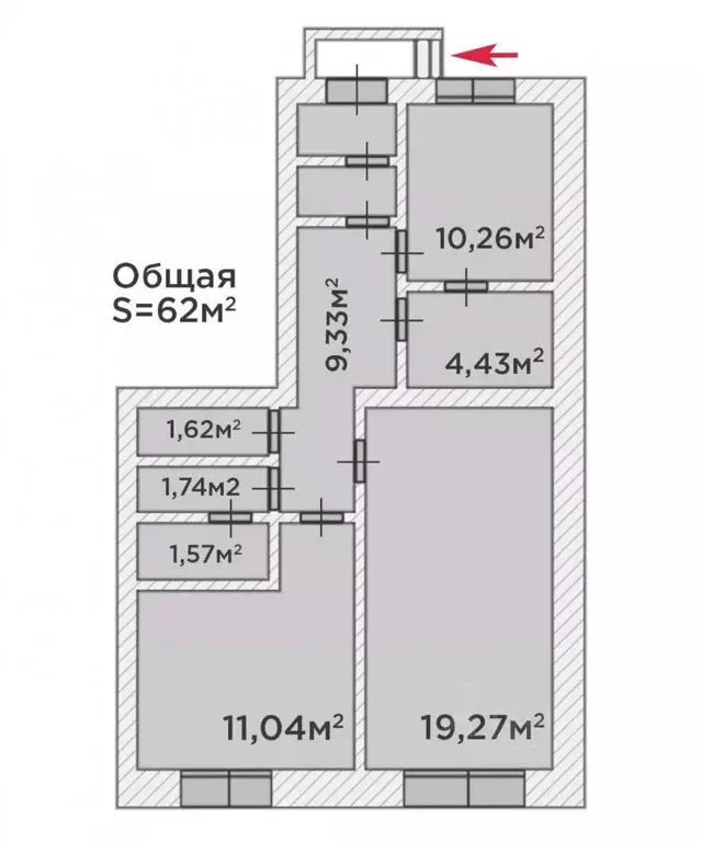 Офис в Тюменская область, Тюмень ул. Щербакова, 140к1 (62 м) - Фото 1