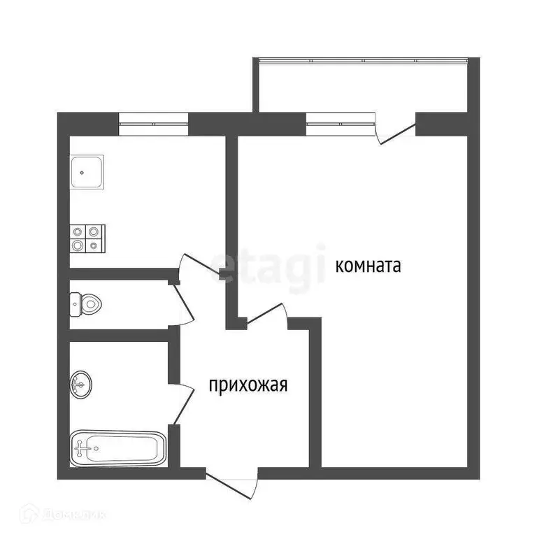 Продаётся 1-к квартира, 33 м - Фото 1