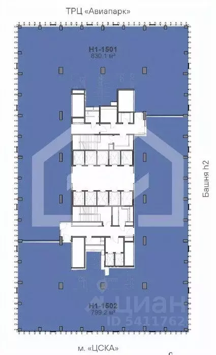 Помещение свободного назначения в Москва Ходынский бул., 6с1 (830 м) - Фото 2