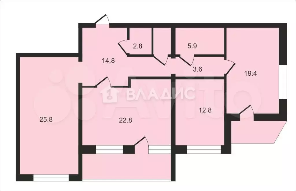 3-к. квартира, 109,7 м, 3/4 эт. - Фото 0