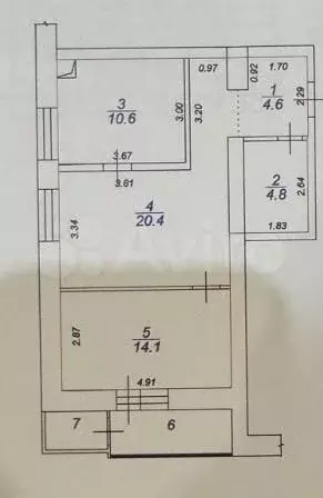 2-к. квартира, 57,8 м, 6/8 эт. - Фото 0