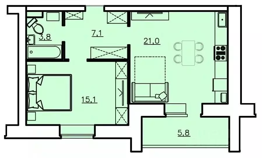 1-к кв. Владимирская область, Александров  (15.1 м) - Фото 0