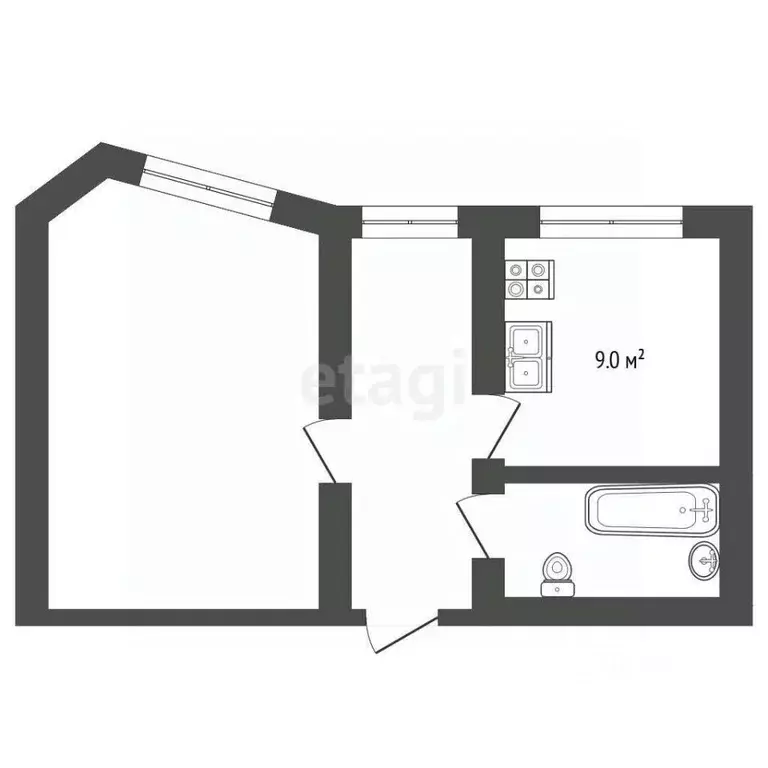1-к кв. Ярославская область, Ярославль Которосльной пер., 4 (40.3 м) - Фото 2