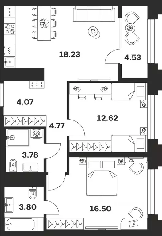 2-к кв. Тульская область, Тула ул. Болотникова, 4 (68.3 м) - Фото 0