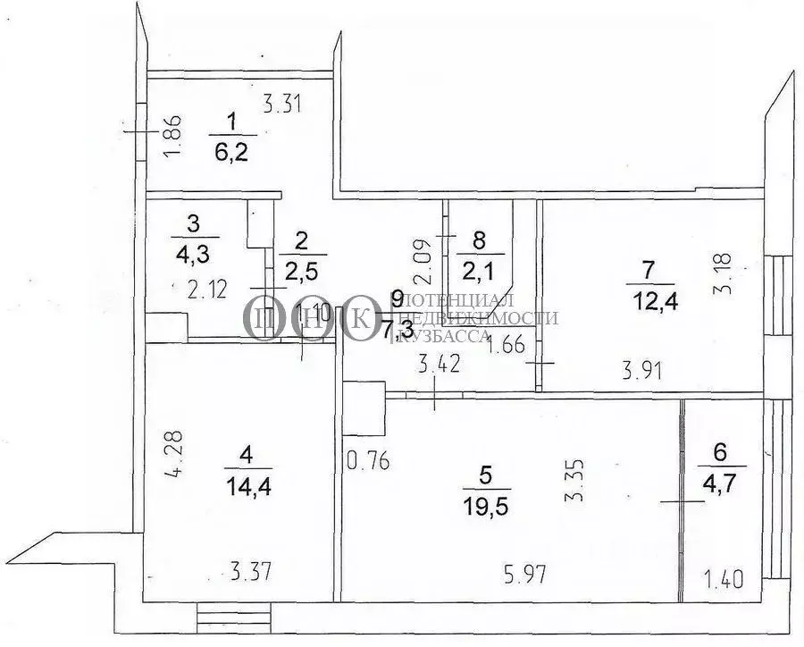 3-к кв. Кемеровская область, Кемерово просп. Ленина, 148 (71.0 м) - Фото 0