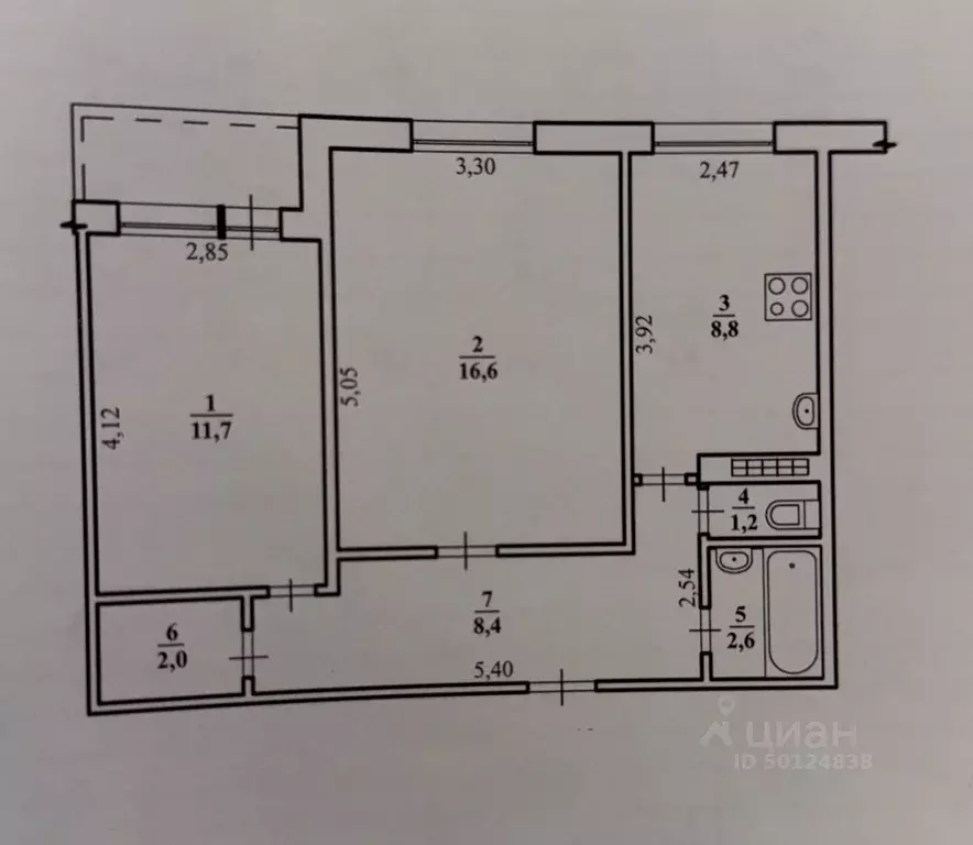 2-к кв. Волгоградская область, Волгоград ул. Кирова, 92А (51.3 м) - Фото 2