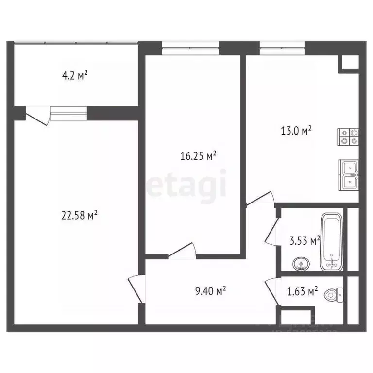 2-к кв. Ростовская область, Ростов-на-Дону ул. Оганова, 20с2 (70.0 м) - Фото 1