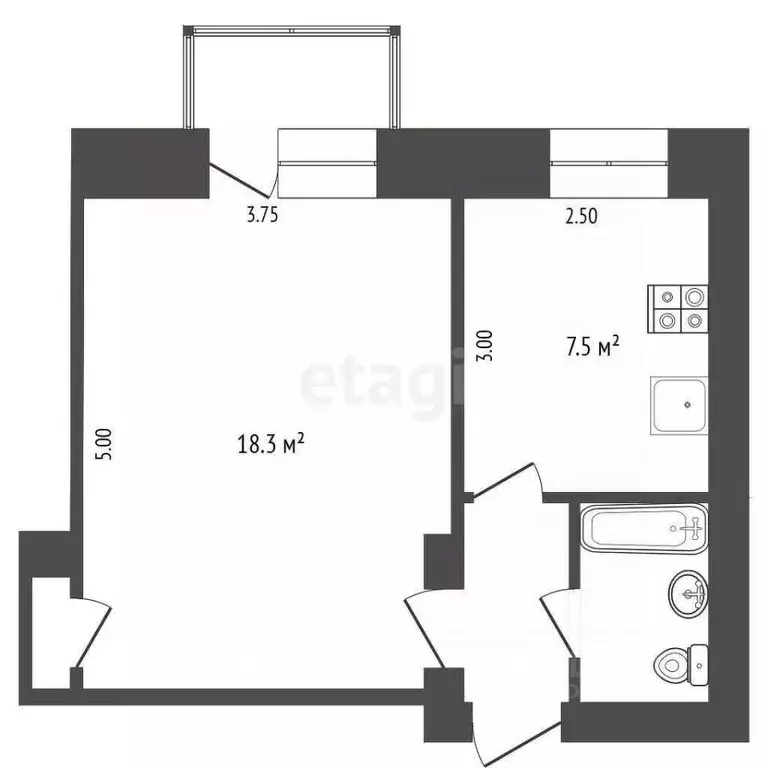 1-к кв. Ярославская область, Рыбинск ул. Пушкина, 35 (31.0 м) - Фото 2