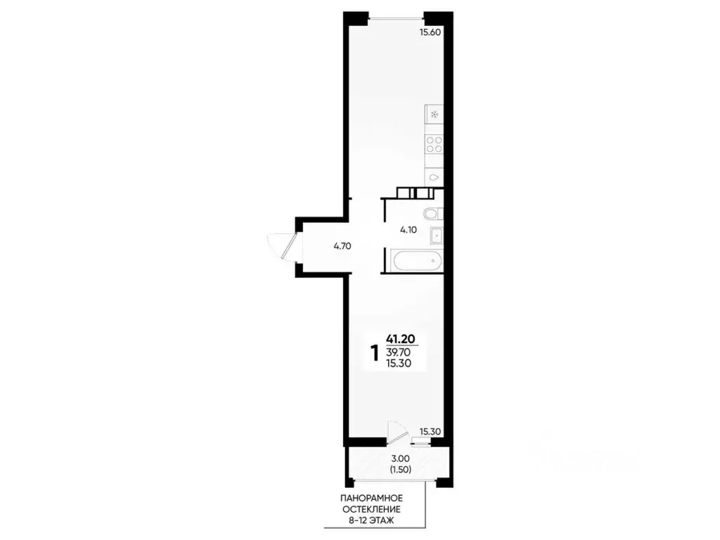 1-к кв. Краснодарский край, Краснодар ул. Доблести, 8 (41.2 м) - Фото 1