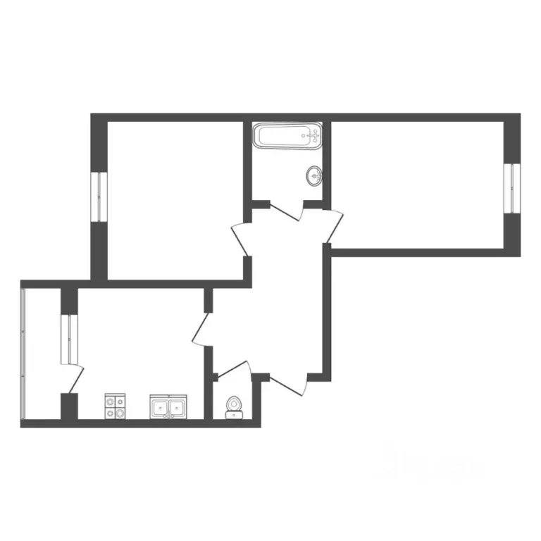 2-к кв. Тюменская область, Тюмень ул. Восстания, 19к3 (58.3 м) - Фото 1