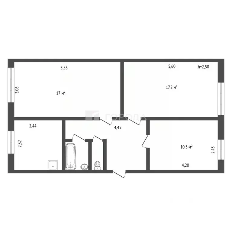3-к кв. Алтайский край, Барнаул ул. Малахова, 73 (60.0 м) - Фото 2
