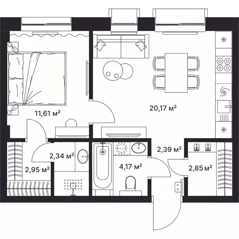 1-к кв. Владимирская область, Киржач ул. Свердлова, 10А (46.0 м) - Фото 1