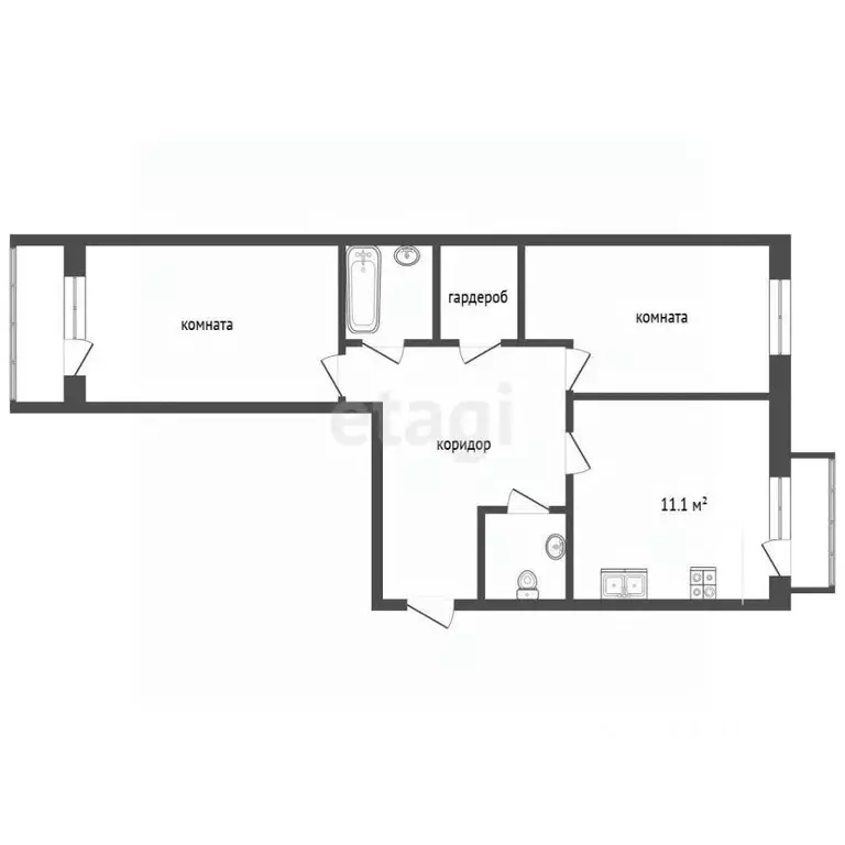 2-к кв. Московская область, Сергиев Посад Ярославское ш., 45 (65.3 м) - Фото 2