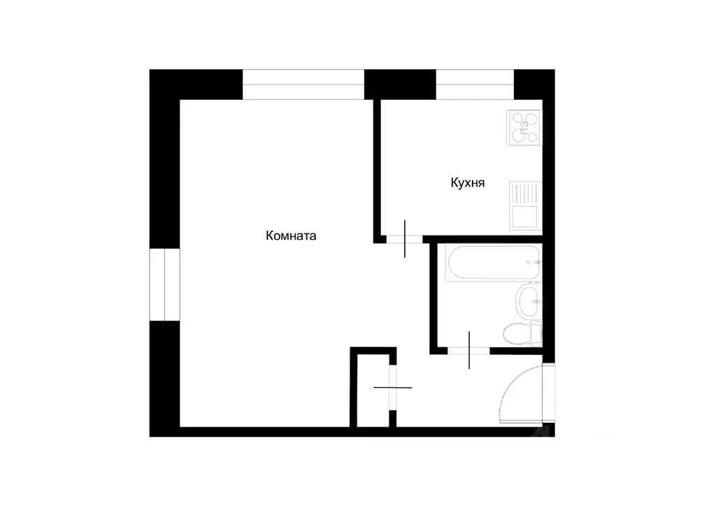 1-к кв. Мурманская область, Мурманск ул. Коминтерна, 16 (31.0 м) - Фото 1