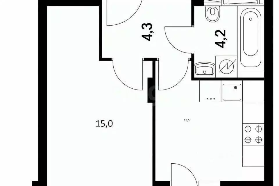 1-к кв. Удмуртия, Ижевск Кооперативная ул., 1 (25.0 м) - Фото 1