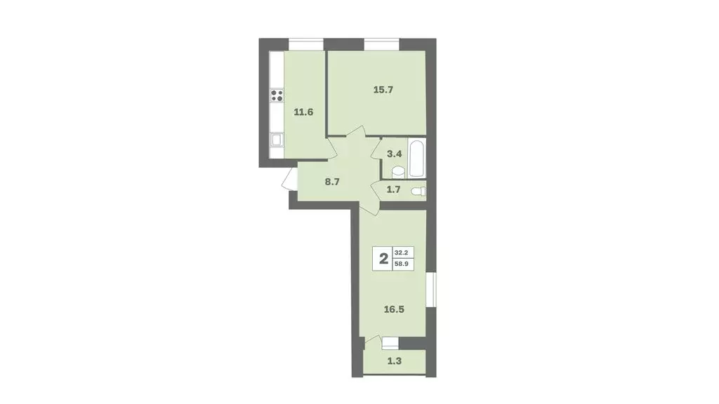 2-комнатная квартира: Уфа, улица Мечтателей, 10 (58.9 м) - Фото 0