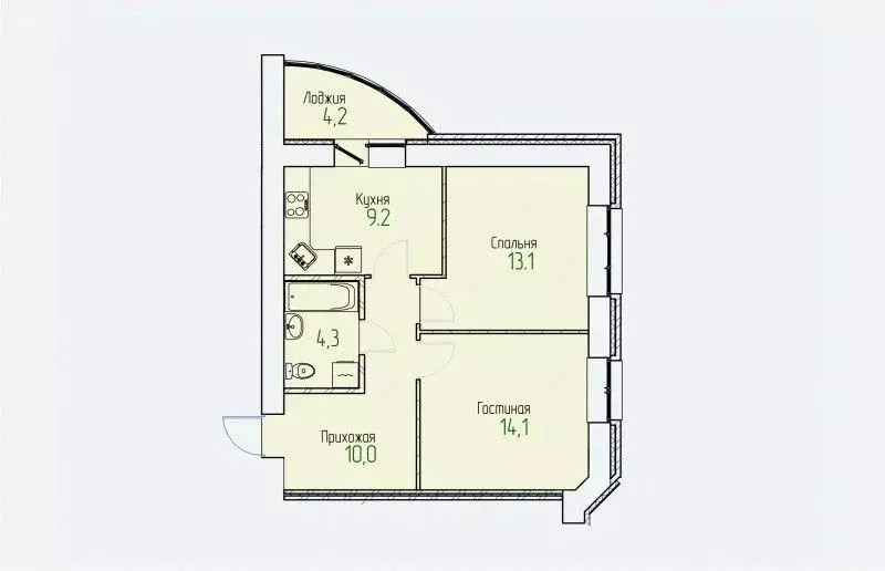 2-к кв. Кировская область, Киров Завода ОЦМ мкр,  (53.3 м) - Фото 0