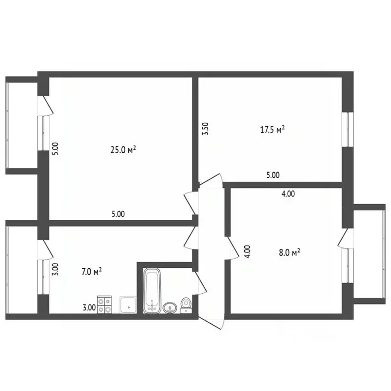 3-к кв. Ульяновская область, Ульяновск Автозаводская ул., 24 (65.3 м) - Фото 2