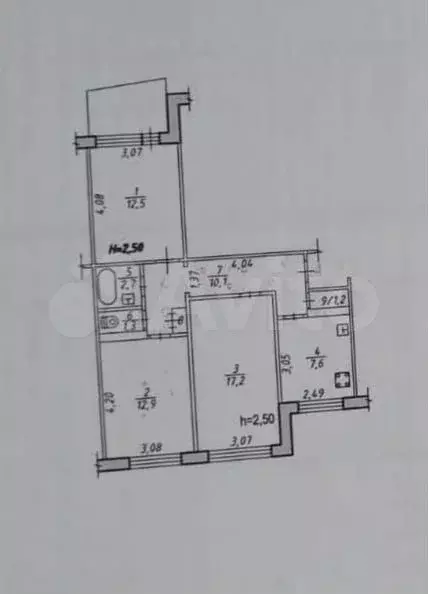 3-к. квартира, 66 м, 2/5 эт. - Фото 0