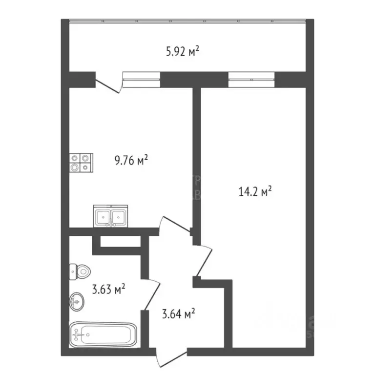 1-к кв. Тюменская область, Тюменский муниципальный округ, д. Патрушева ... - Фото 2