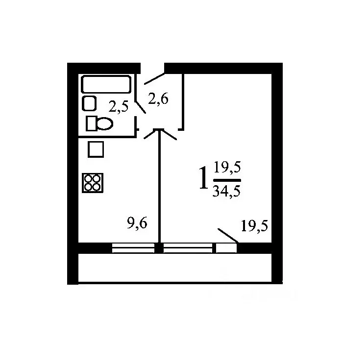 1-к кв. Москва, Москва, Московский г. 1-й мкр, 34 (35.2 м) - Фото 1