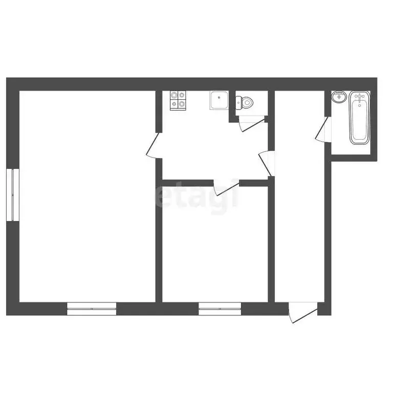 2-комнатная квартира: Томск, улица Максима Горького, 12 (55 м) - Фото 0