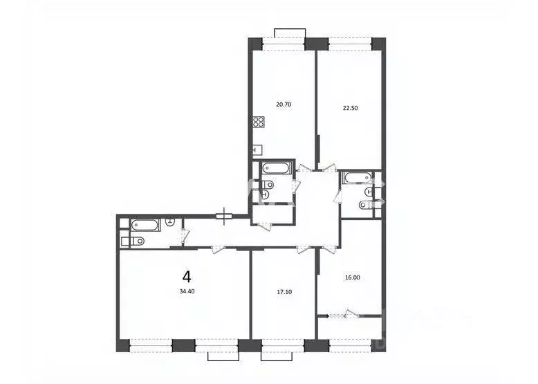 Квартира, 4 комнаты, 144.1 м - Фото 2