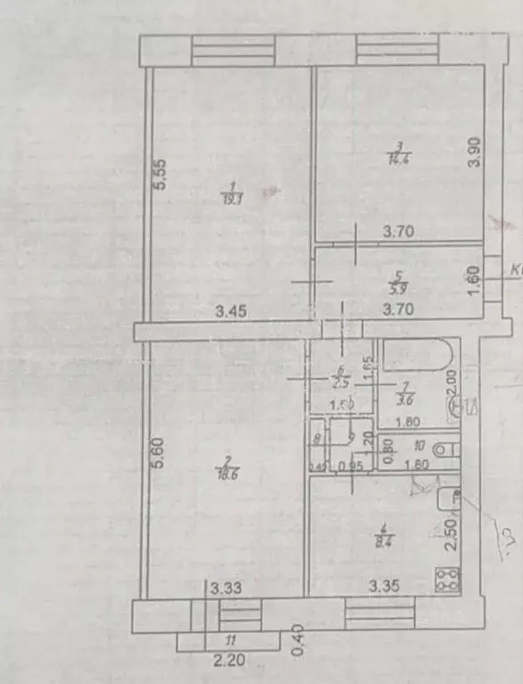 3-к кв. Татарстан, Зеленодольск ул. Ленина, 21 (75.5 м) - Фото 2