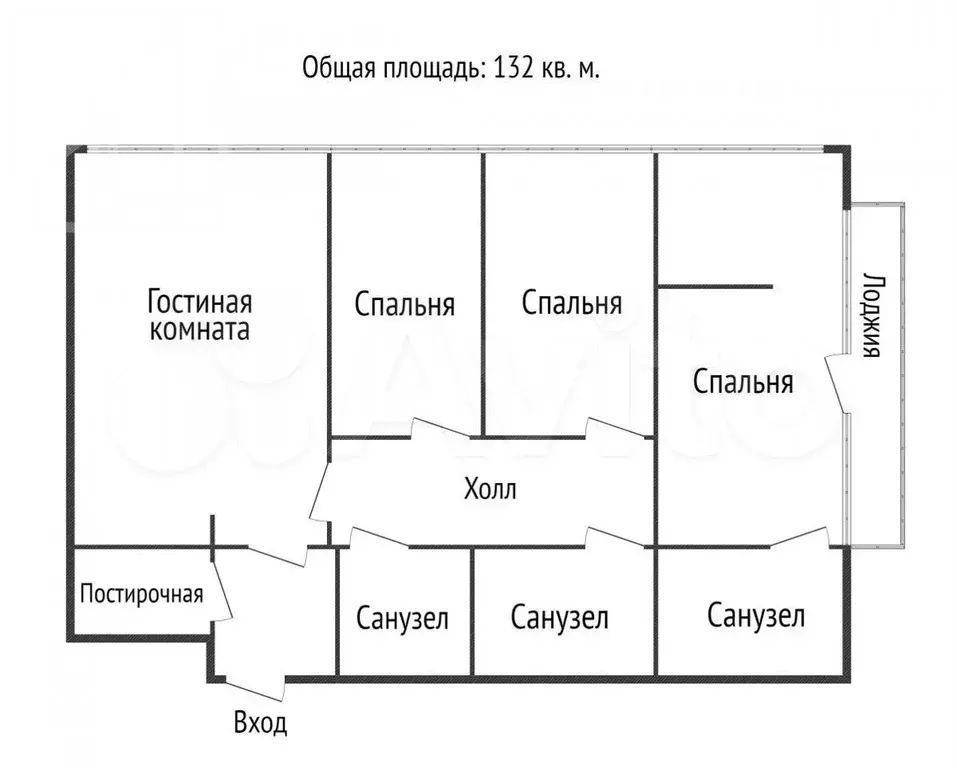 4-к. квартира, 132 м, 6/10 эт. - Фото 0