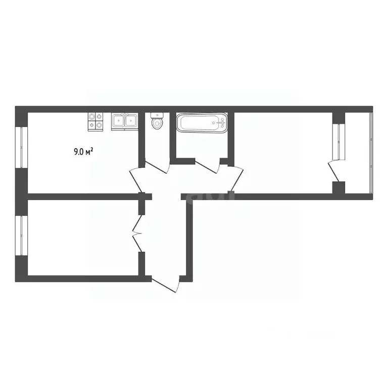 2-к кв. Ямало-Ненецкий АО, Муравленко ул. Ленина, 105 (52.0 м) - Фото 1