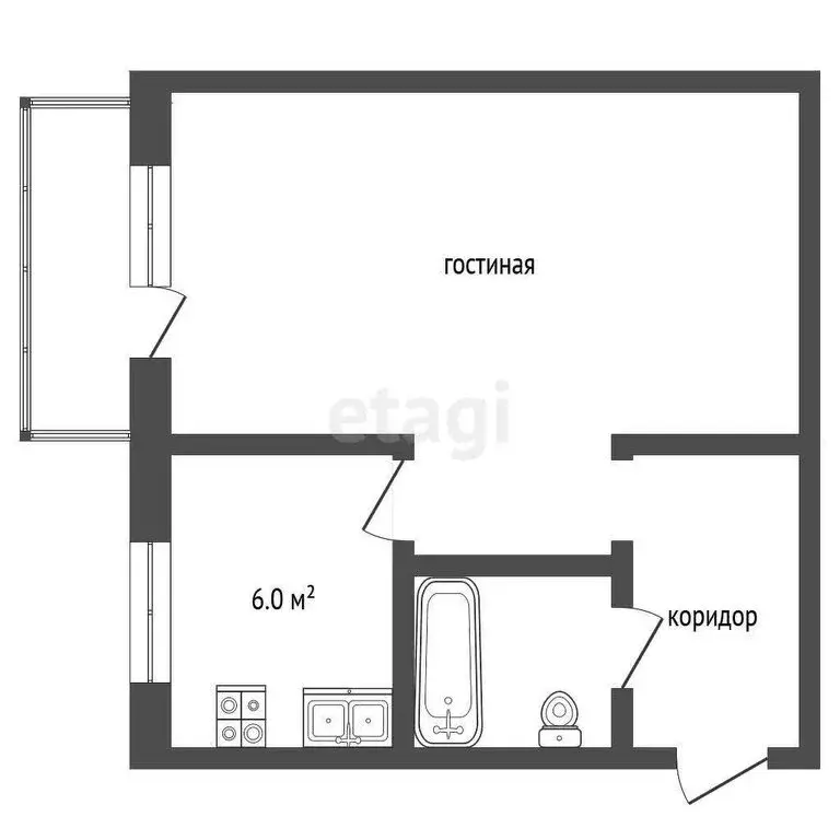 1-комнатная квартира: Пласт, улица Строителей, 1 (30.3 м) - Фото 0