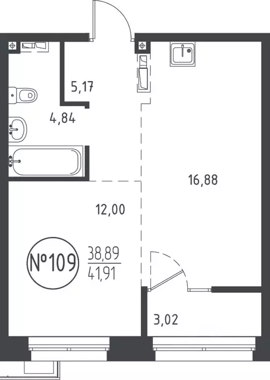 1-к кв. Иркутская область, Иркутск ул. Эдуара Дьяконова, 10 (41.18 м) - Фото 0