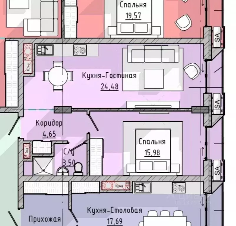 1-к кв. Кабардино-Балкария, Нальчик ул. Тлостанова, 22 (49.61 м) - Фото 1